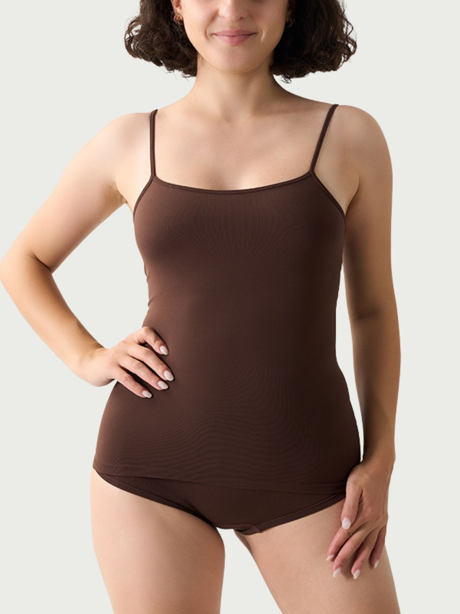 Ultra-Soft Seamless Nude Cami Vest – High Elastic Sports & Lounge Wear with Sling Design
