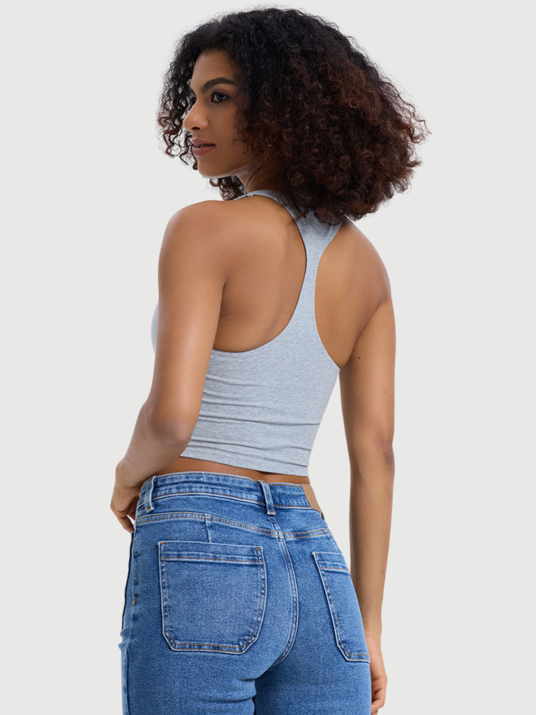 Slim Tight U-collar I-shaped Sports (9)