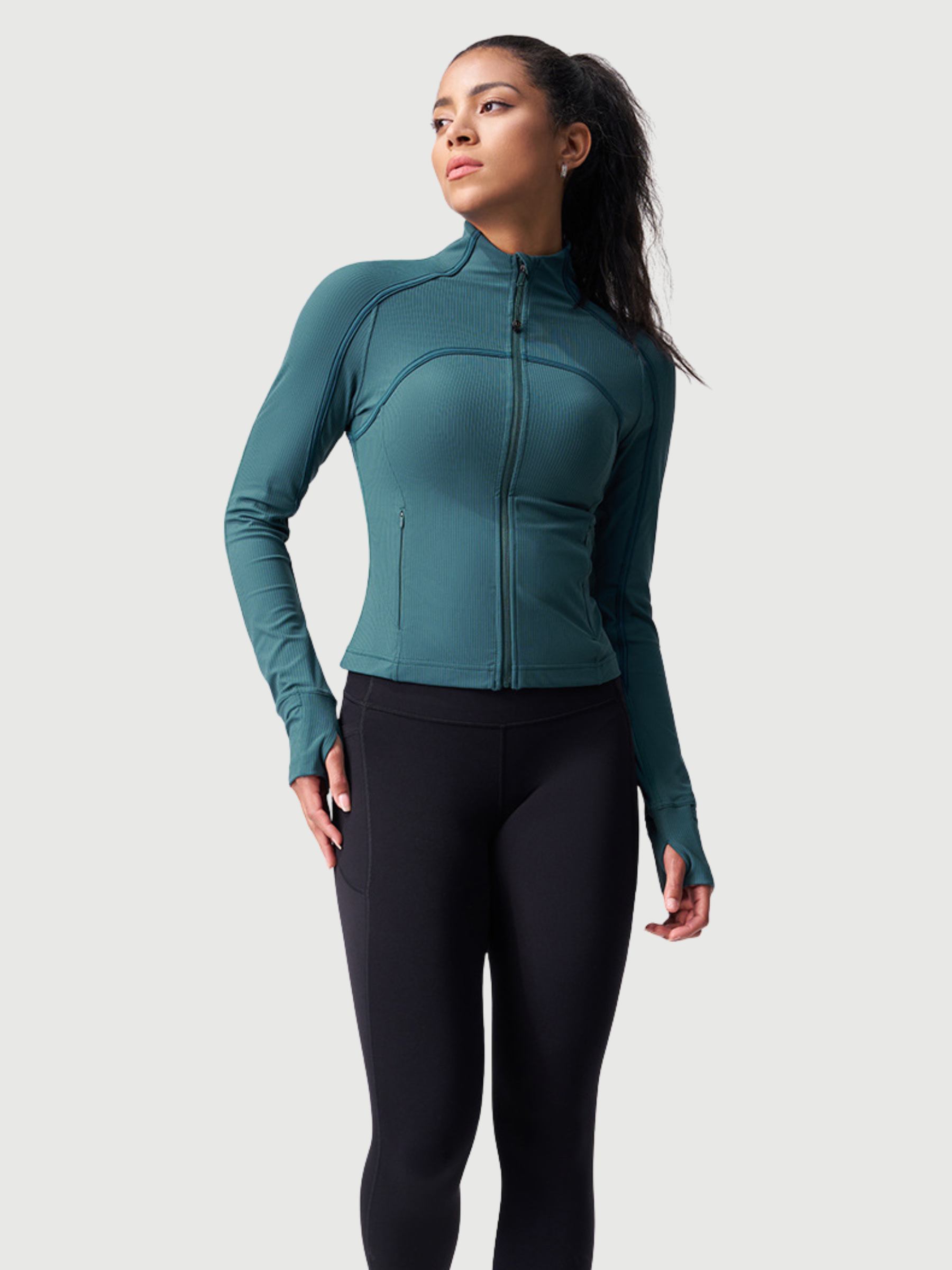 Display of all six jacket colors (Chestnut brown, Black, etc.) for private label garments and wholesale buyers.