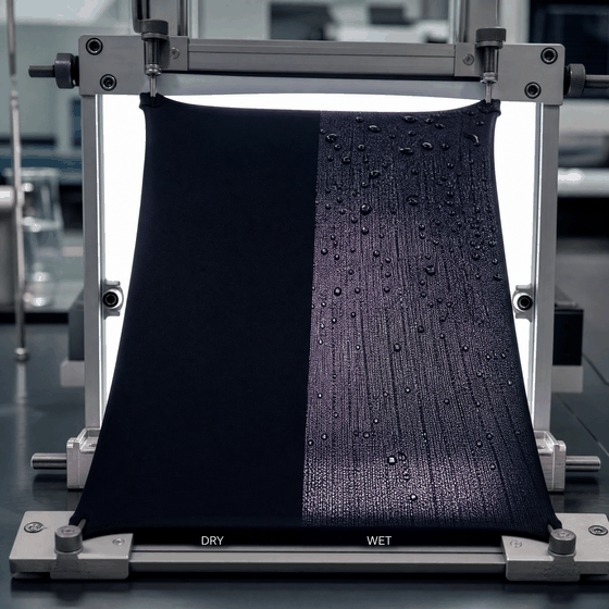 Wet-state opacity testing for hot-weather activewear fabric