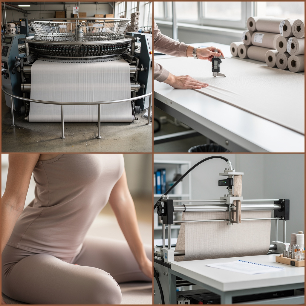 From knitting machine to QC table to yoga wear to post-wash check